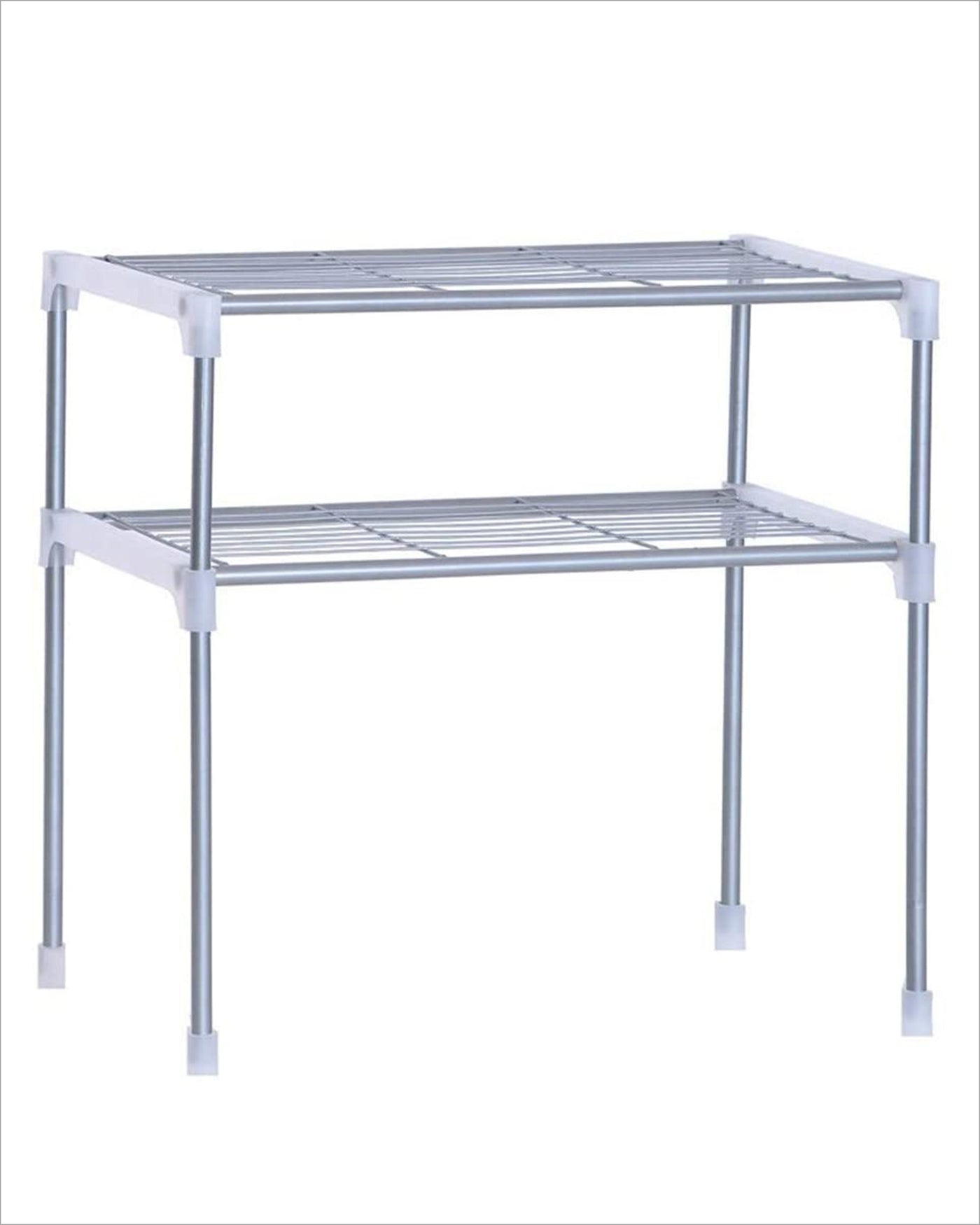 Over the microwave stand with 2 tier shelves-white