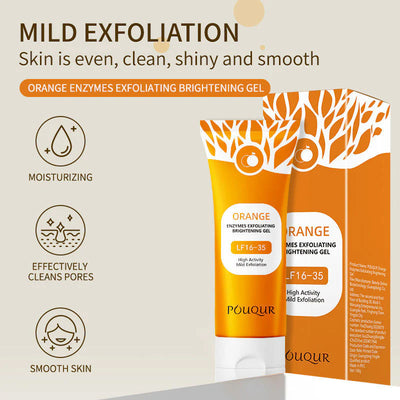 Orange Exfoliating Gel Scrub Gentle and Effective Scrub for Radiant Skin, Moisturizing Purifying Exfoliating Gel with Orange Enzymes, Deep Cleanses
