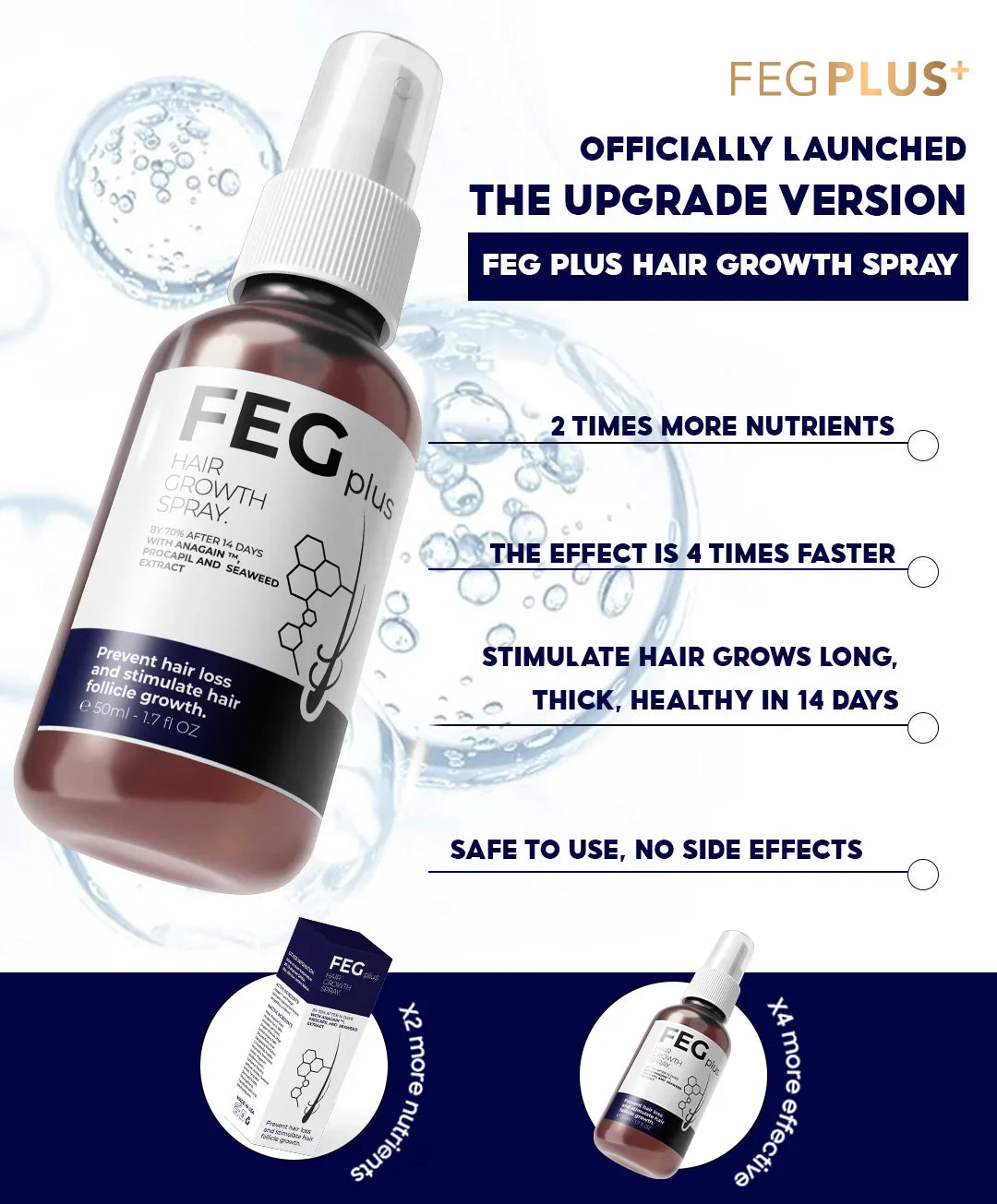 FEG hair grow spray + Hair serum