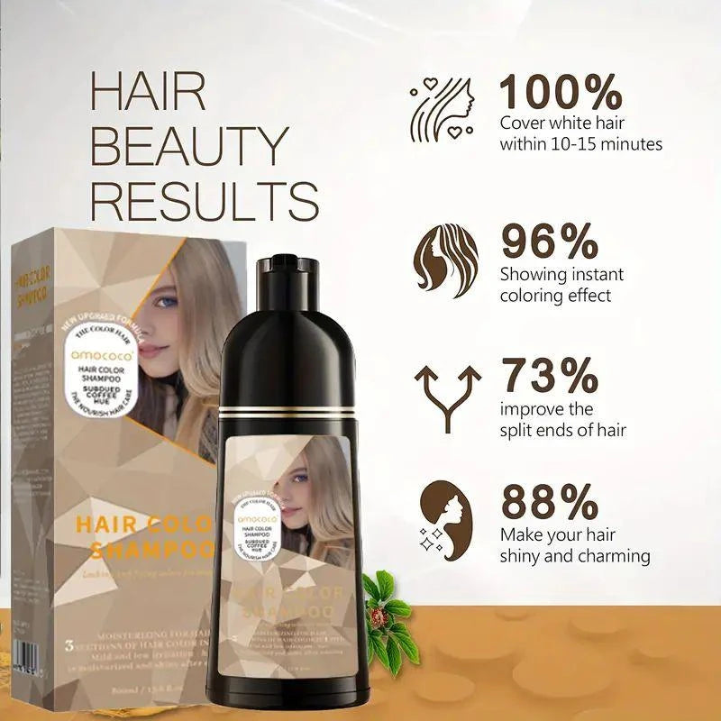 [3-in-1 Hair Color Shampoo] Amococo 3-in-1 Hair Color Shampoo
