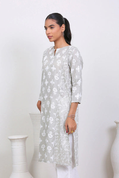 MYSTIQUE PRINT BLOCKED KURTA WITH TROUSER